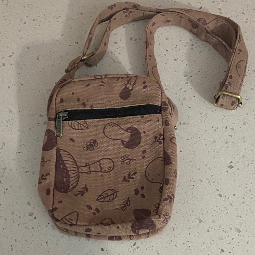 Mushroom Print Crossbody Bag
